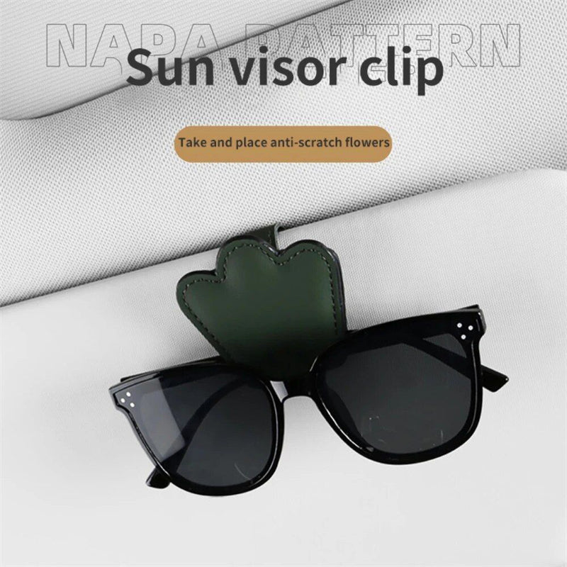 leather car visor clip, view 8 - MRSLM