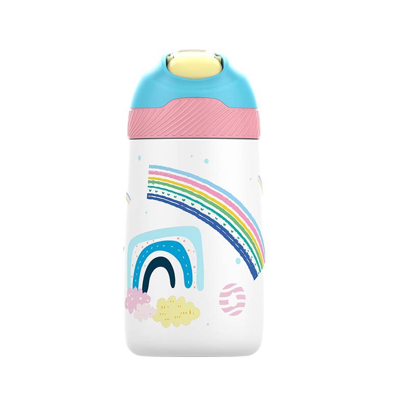 children's insulated water bottle with straw, view 8 - MRSLM
