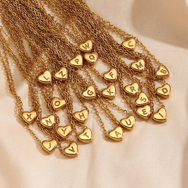 gold plated love letter necklace, view 5 - MRSLM