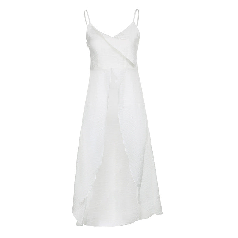women's cotton v-neck strap top, view 6 - MRSLM