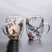 double wall glass tea mug with handle, view 9 - MRSLM