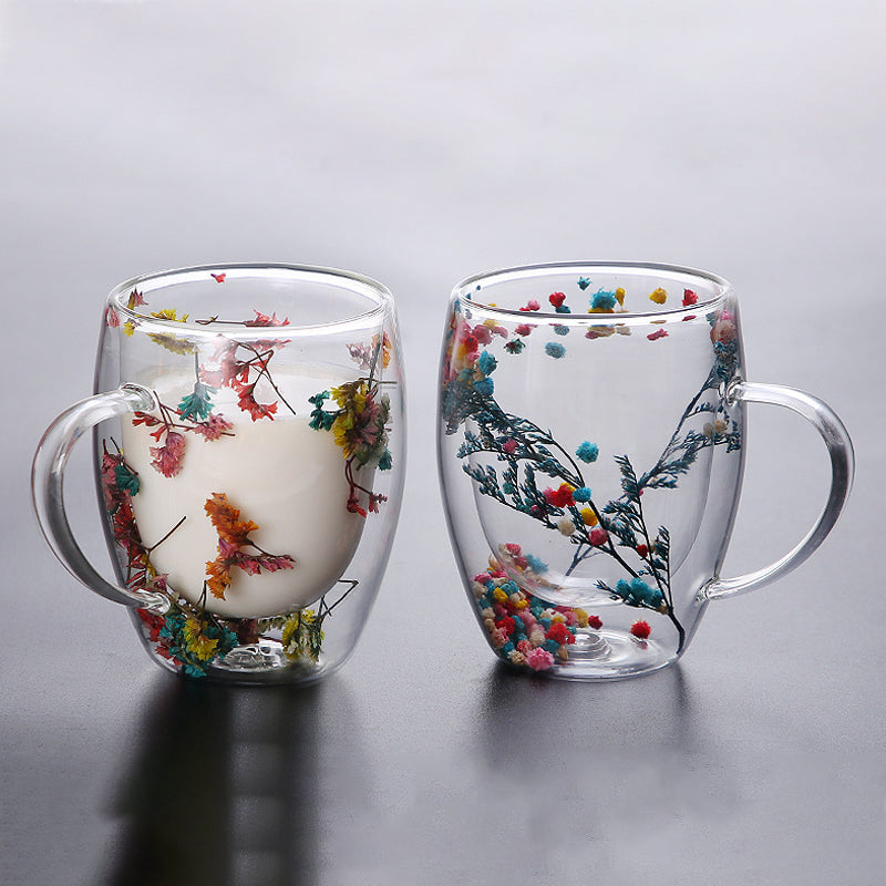 double wall glass tea mug with handle, view 9 - MRSLM