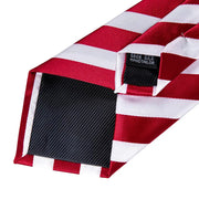 Red striped silk tie, view 7 - MRSLM