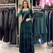 long sleeve maxi dress, view 3 - MRSLM