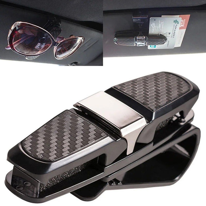 car sun visor glasses holder with card clip, view 6 - MRSLM