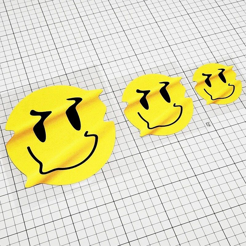 reflective twisted smiley decal, view 8 - MRSLM