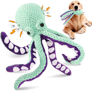 squeaky octopus dog toy, view 3 - MRSLM