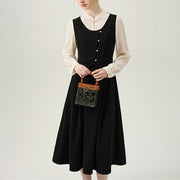 elegant office lady a-line dress with turtleneck - MRSLM