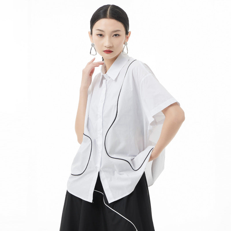 line short-sleeved shirt, view 7 - MRSLM