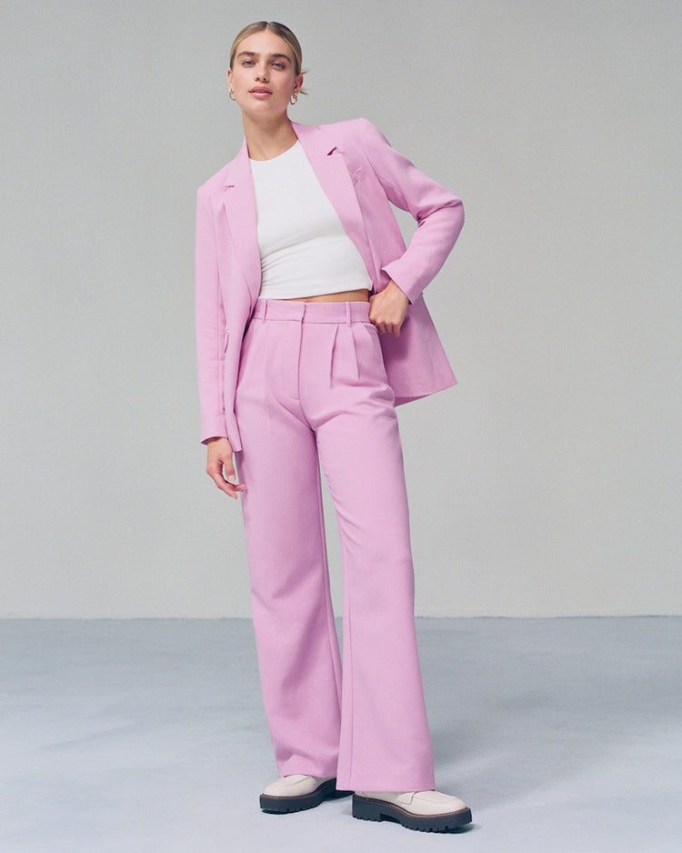 Women's high waist wide leg trousers, view 3 - MRSLM