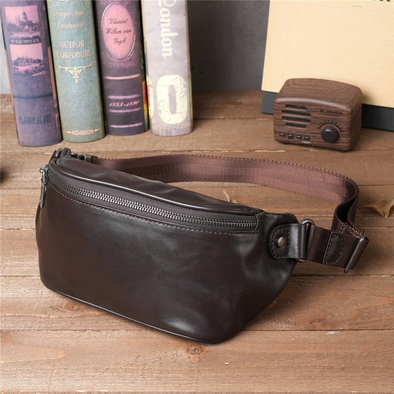 cowhide crossbody chest bag, view 5 - MRSLM