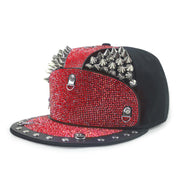 Punk armor rivet flat brim hat, view 7 - MRSLM