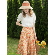 apricot french lace blouse, view 4 - MRSLM