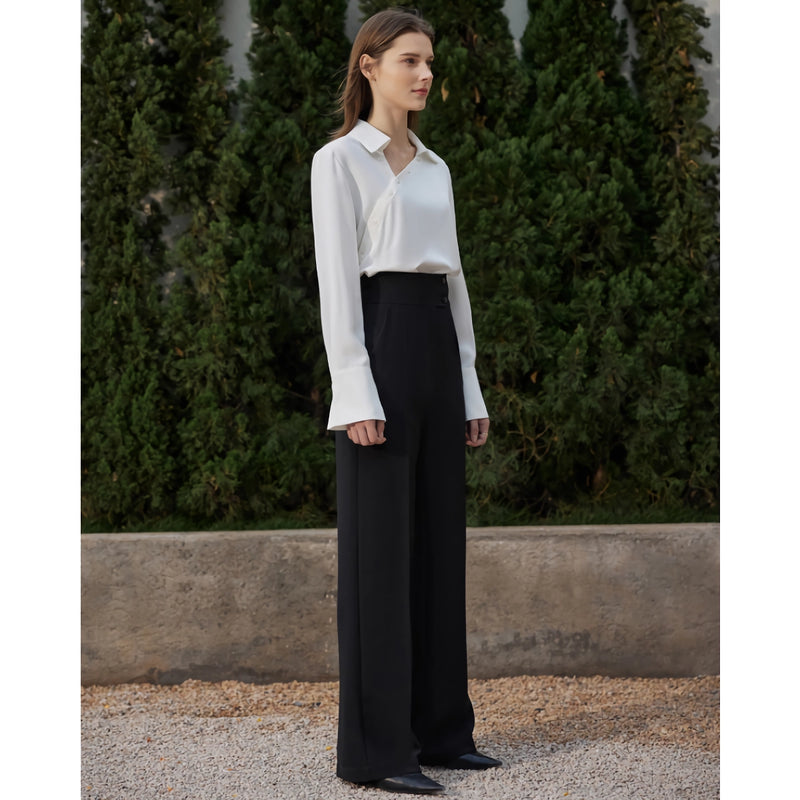 high-waisted wide-leg women's trousers, view 4 - MRSLM