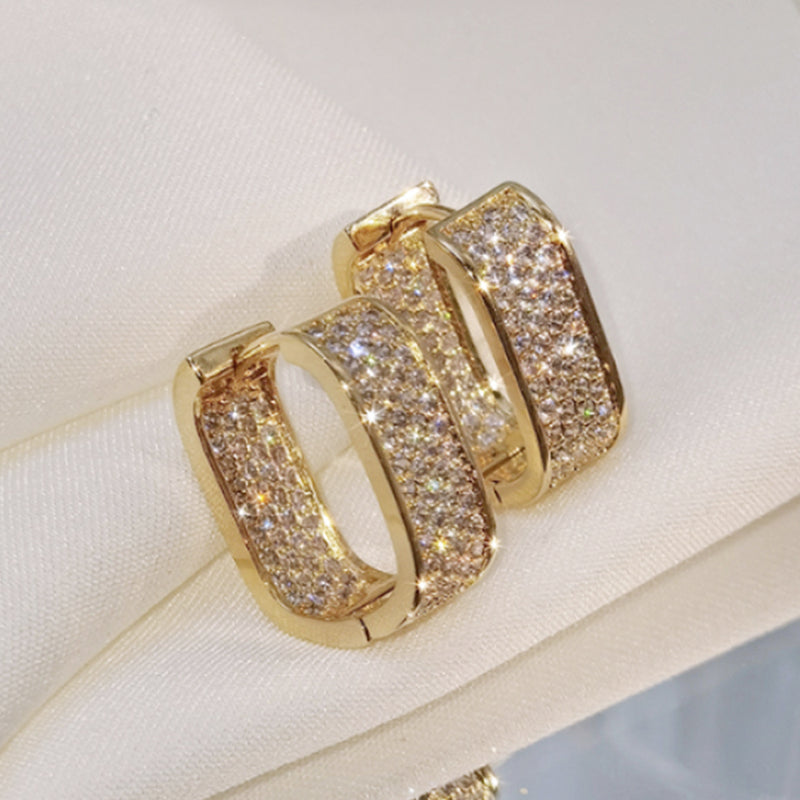 double sided synthetic zircon earrings, view 3 - MRSLM