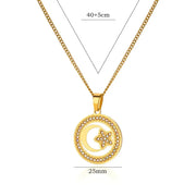 gold moon pendant necklace, view 3 - MRSLM