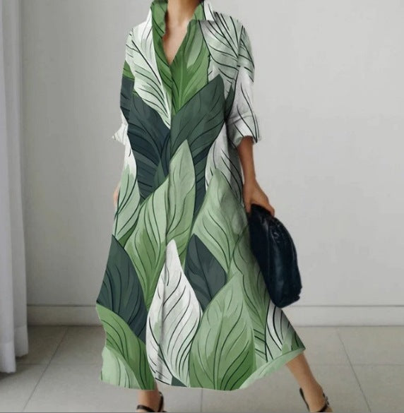 women's loose printed dress, view 8 - MRSLM
