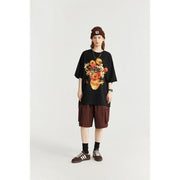 metallic sunflower print T-shirt, view 6 - MRSLM
