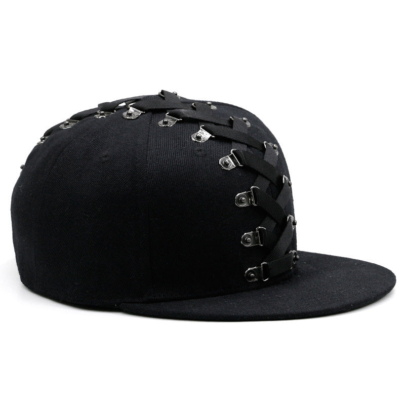 punk hip hop flat brim cap, view 6 - MRSLM
