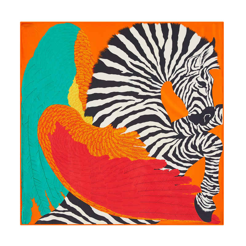 90cm silk blend square scarf, view 2 - MRSLM