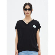 V-neck knit vest for women, view 9 - MRSLM