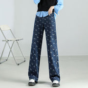 high-waist moon print baggy jeans - MRSLM