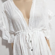 Solid color beach cover-up long dress, view 6 - MRSLM