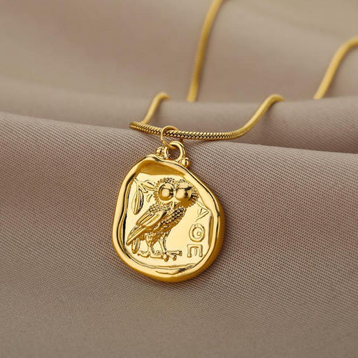 Gold owl pendant necklace - MRSLM