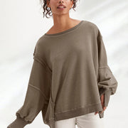women's oversized cotton patchwork hoodie, view 4 - MRSLM