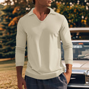 men's loose lapel long sleeve t-shirt, view 8 - MRSLM