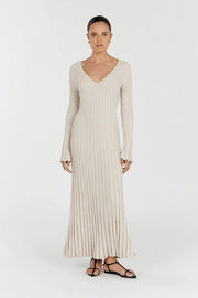 round neck A-line knitted dress, view 11 - MRSLM