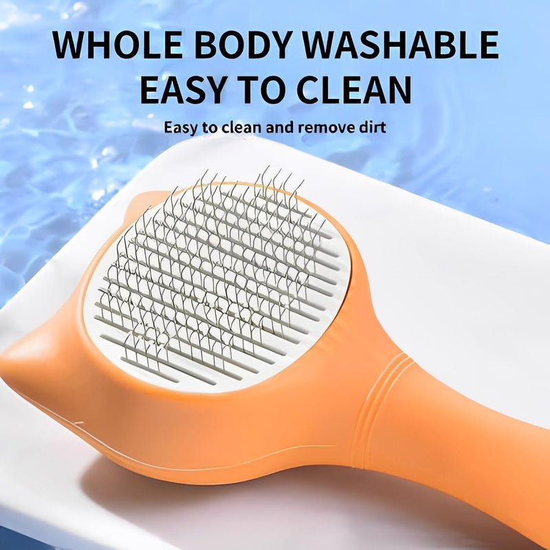 self-cleaning dog and cat grooming brush, view 6 - MRSLM