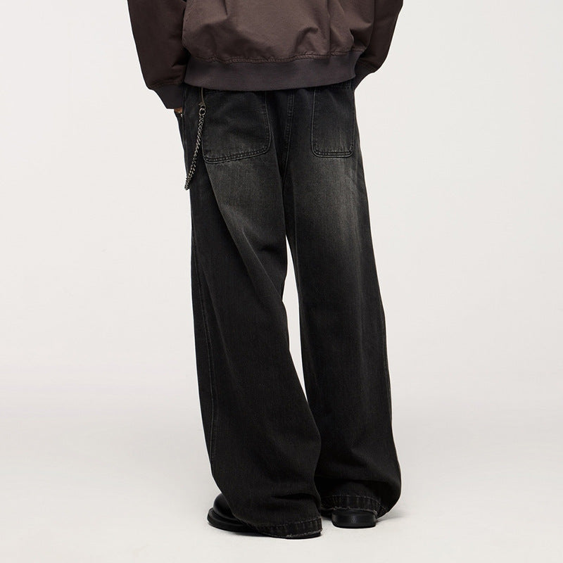 men's loose retro straight jeans, view 4 - MRSLM