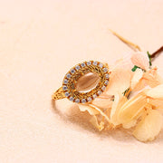 silver plated antique citrine ring, view 3 - MRSLM