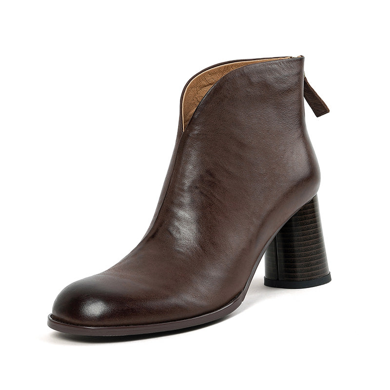 women's cowhide ankle boots, view 3 - MRSLM