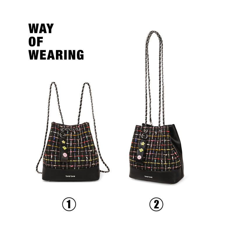 wool chain backpack, view 8 - MRSLM