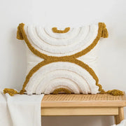 geometric embroidered tufted pillow cover, view 2 - MRSLM
