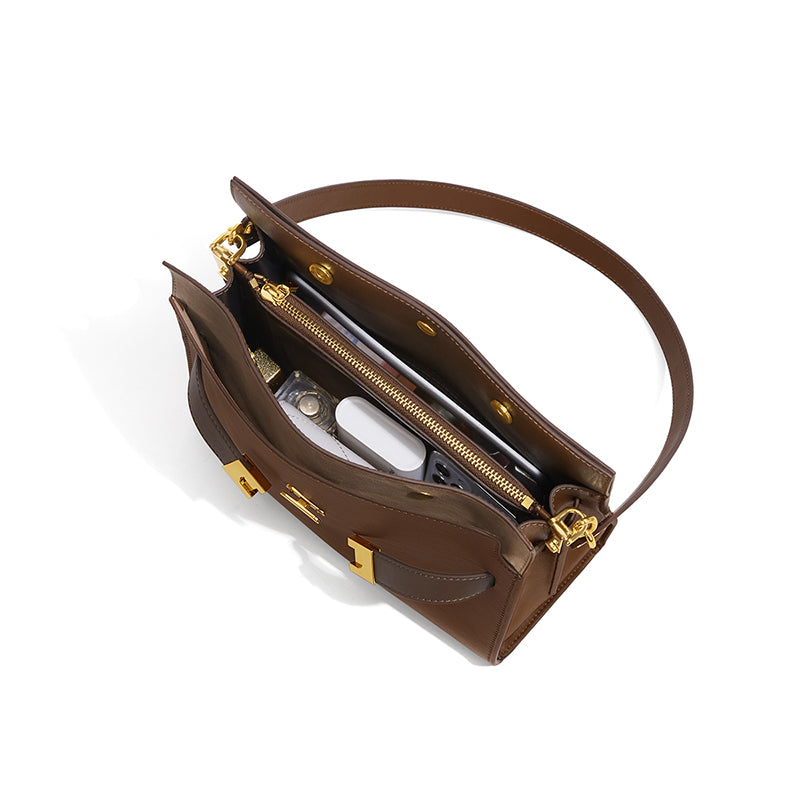 split leather bucket tote, view 7 - MRSLM