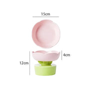 flower-shaped ceramic cat bowl, view 3 - MRSLM