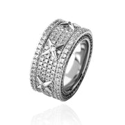 retro full zircon gold plated ring, view 3 - MRSLM