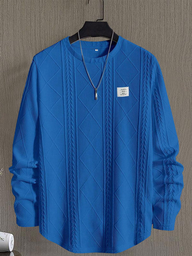 men's letter collage chest sweatshirt, view 9 - MRSLM