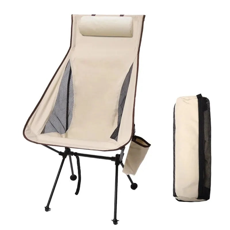 folding camping chair with headrest, view 3 - MRSLM