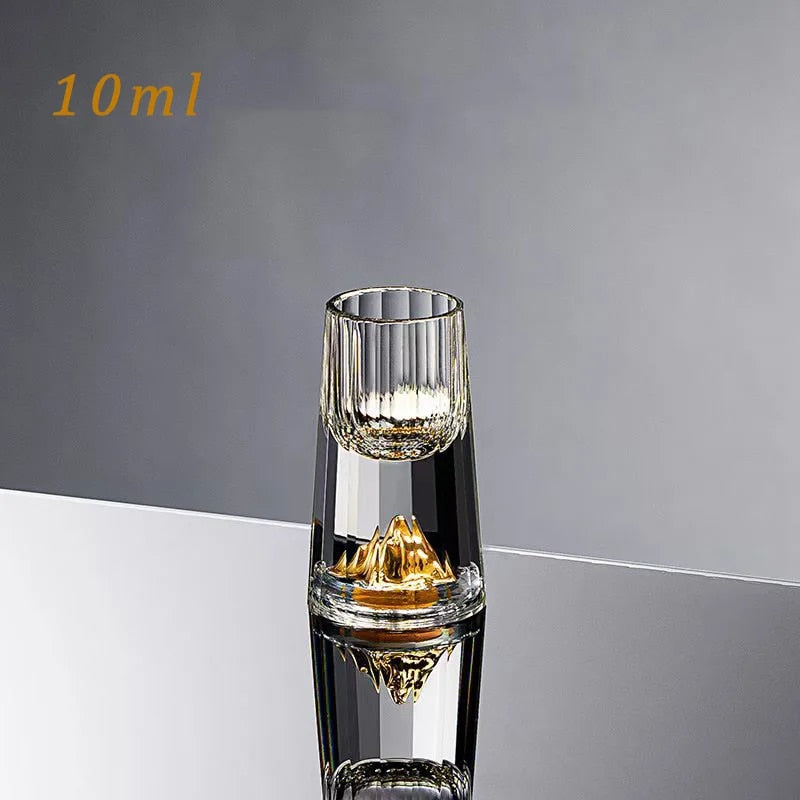 Borosilicate glass double bottom gold foil tea cup, view 3 - MRSLM