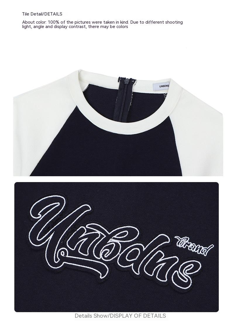 women's cropped color block long sleeve top, view 10 - MRSLM