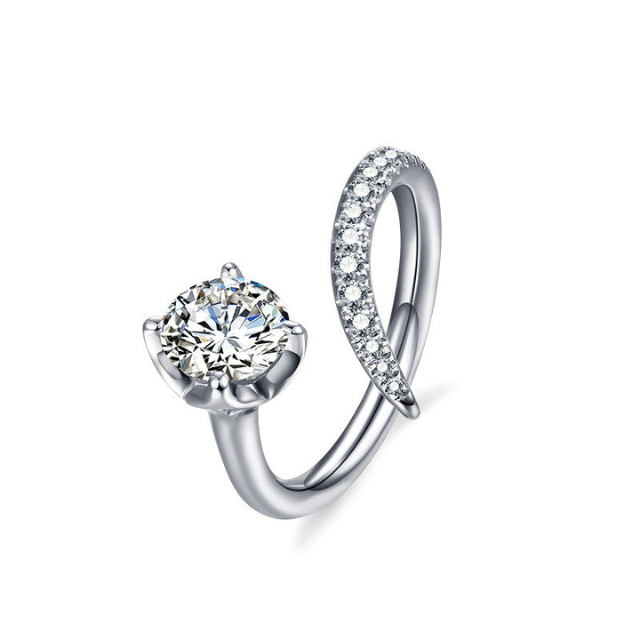 Platinum Mosang Diamond Small Design Sense Ring