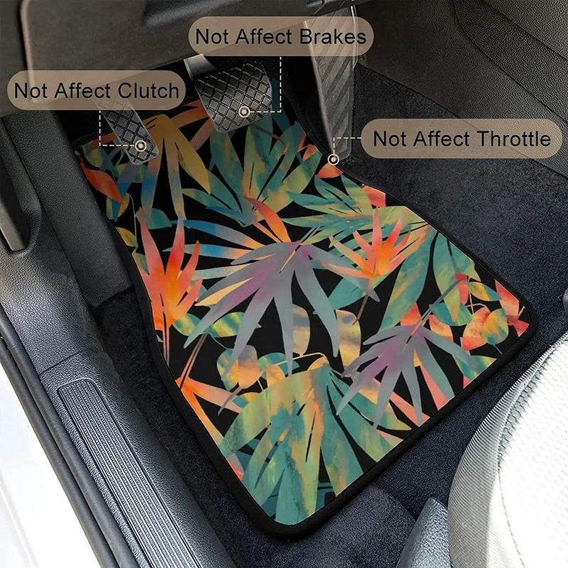 plant print universal car floor mats, view 4 - MRSLM