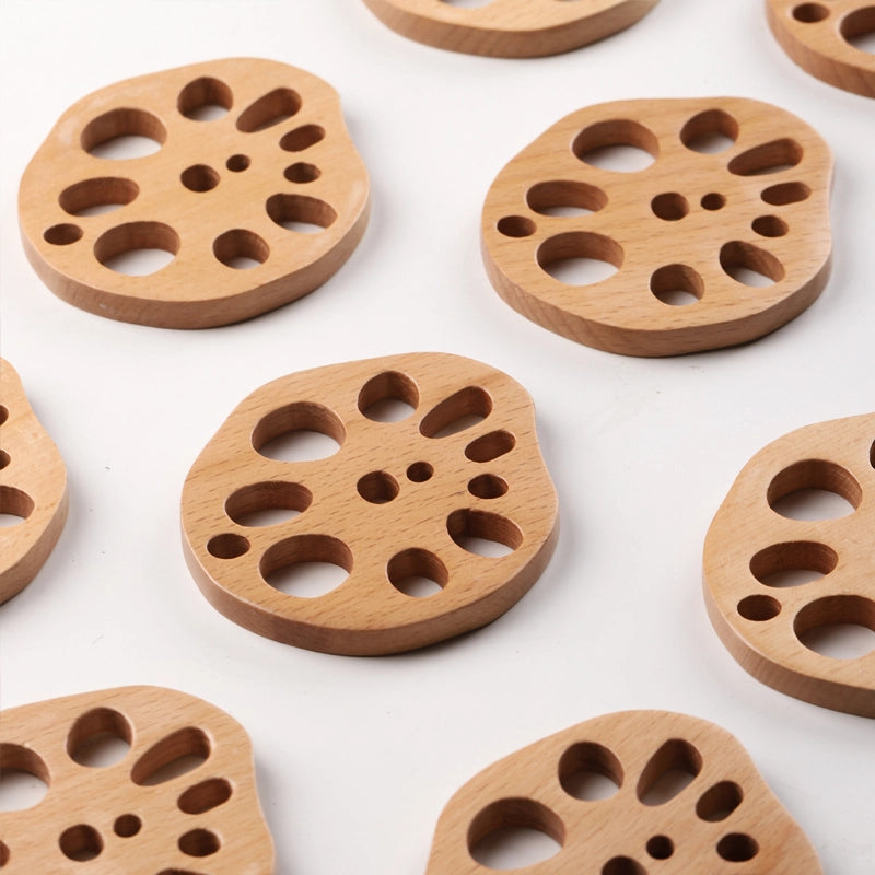 beechwood lotus root shape drink mat, view 5 - MRSLM