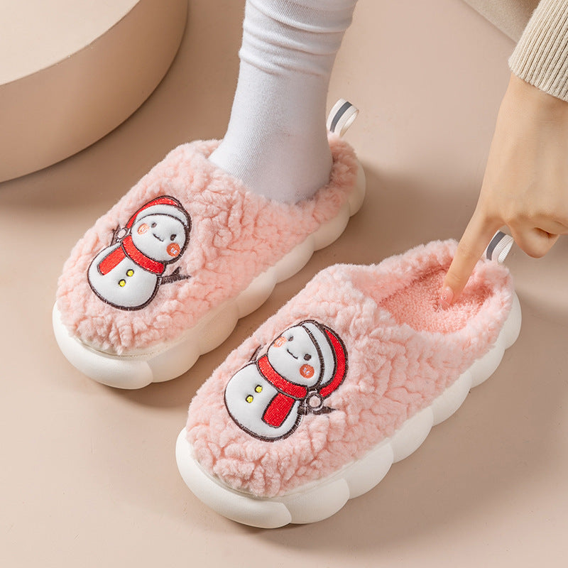 snowman plush house slippers, view 5 - MRSLM
