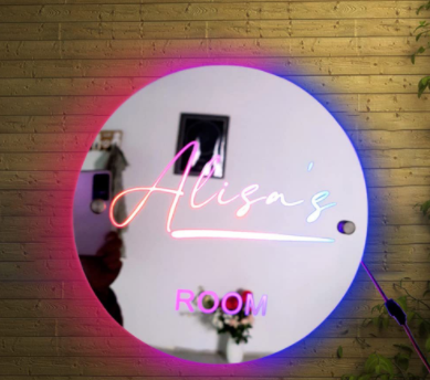 personalized name mirror light, view 12 - MRSLM