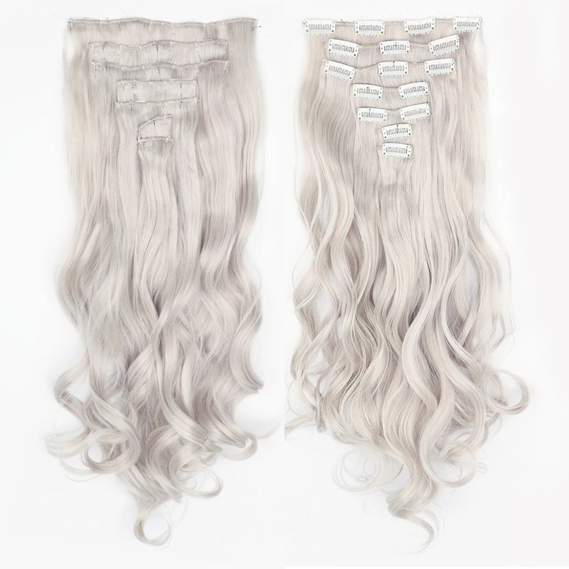 long wavy ombre clip-in hair extensions, view 6 - MRSLM